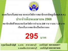 ยอดเรียกเก็บค่าฌาปนกิจของแต่ละสมาคมฯ ประจำเดือน มิ.ย68